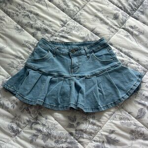Denim Pleated Skort